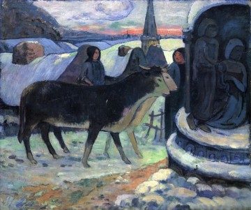  Blessing Painting - Christmas Night The Blessing of the Oxen Paul Gauguin